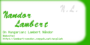 nandor lambert business card